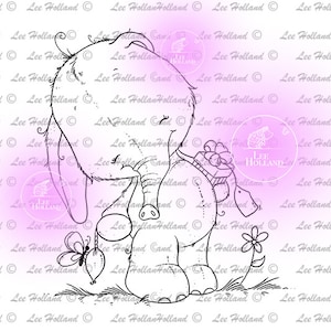 Elephant holding his tail, Card Making, colouring book, Digi, Digital Stamp, Stamp