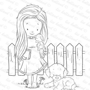Girl with puppy
