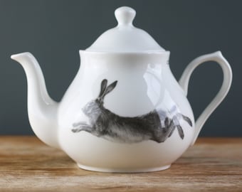 Running Hare Fine Bone China Teapot