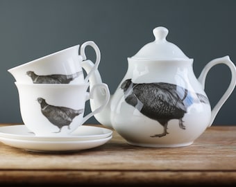 Pleasant Pheasant Fine Bone China Tea Set