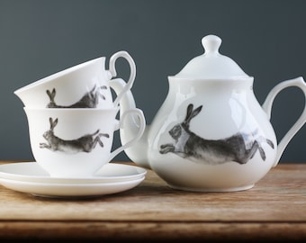 Running Hare Fine Bone China Tea Set