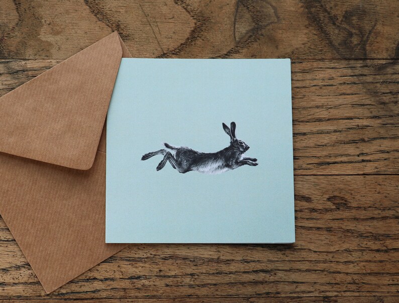 Eggshell 'Running Hare' Card image 1