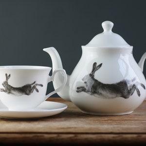 Running Hare Fine Bone China Teacup and Saucer image 5