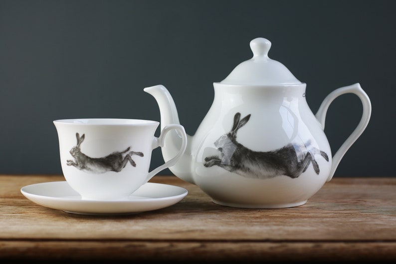 Running Hare Fine Bone China Teacup and Saucer image 5