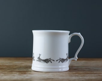 Running Hare Fine Bone China Tankard