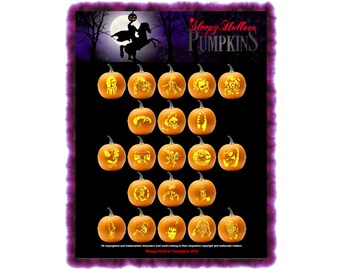 Beetlejuice Pumpkin Carving Patterns - Printable PDF