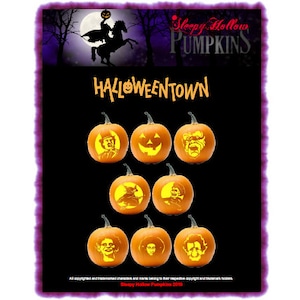 Halloweentown Pumpkin Carving Patterns - Printable PDF