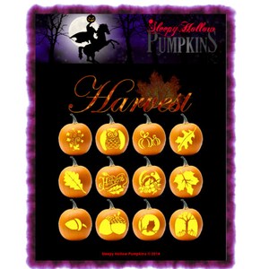 Harvest Pumpkin Carving Patterns - Printable PDF