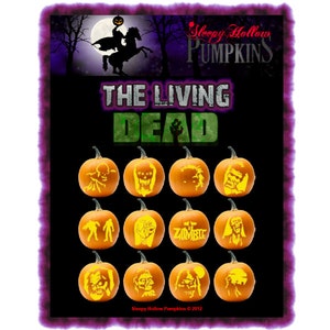 The Living Dead Pumpkin Carving Patterns - Printable PDF