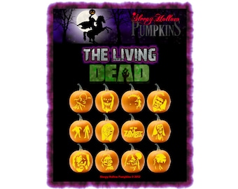 The Living Dead Pumpkin Carving Patterns - Printable PDF