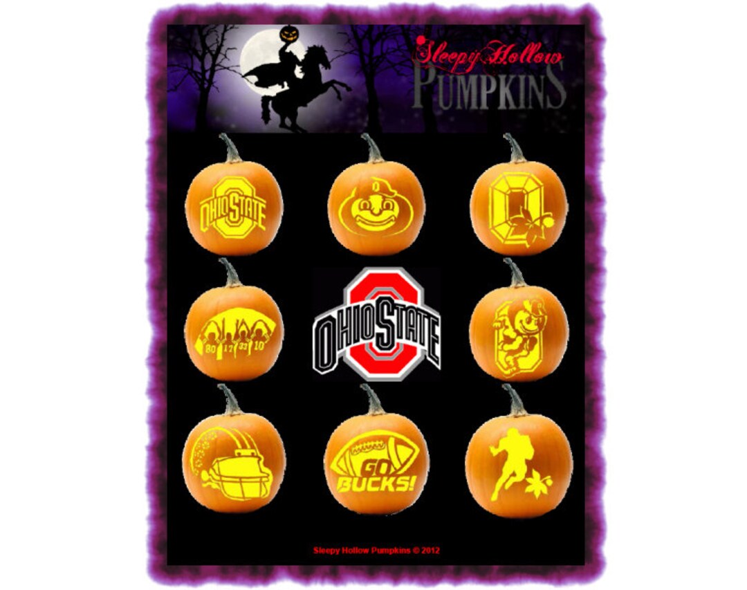 OSU Buckeyes Pumpkin Carving Patterns Printable PDF