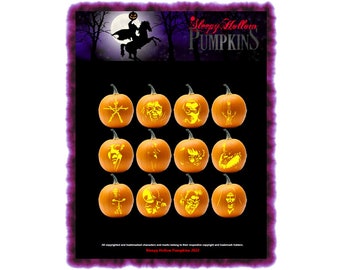 Movie Monsters Pumpkin Carving Patterns - Printable PDF