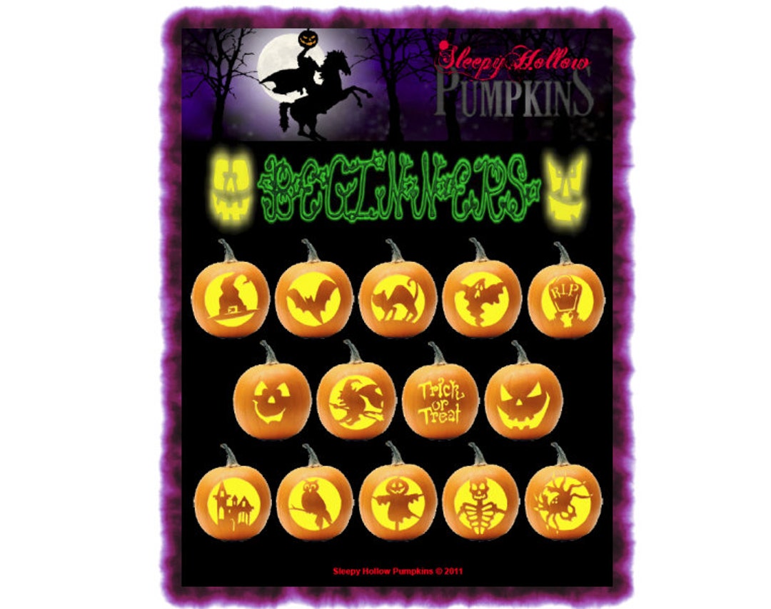 Beginner Pumpkin Carving Patterns Printable PDF