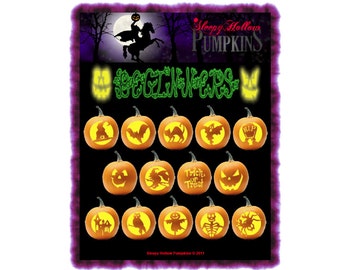 Beginner Pumpkin Carving Patterns - Printable PDF