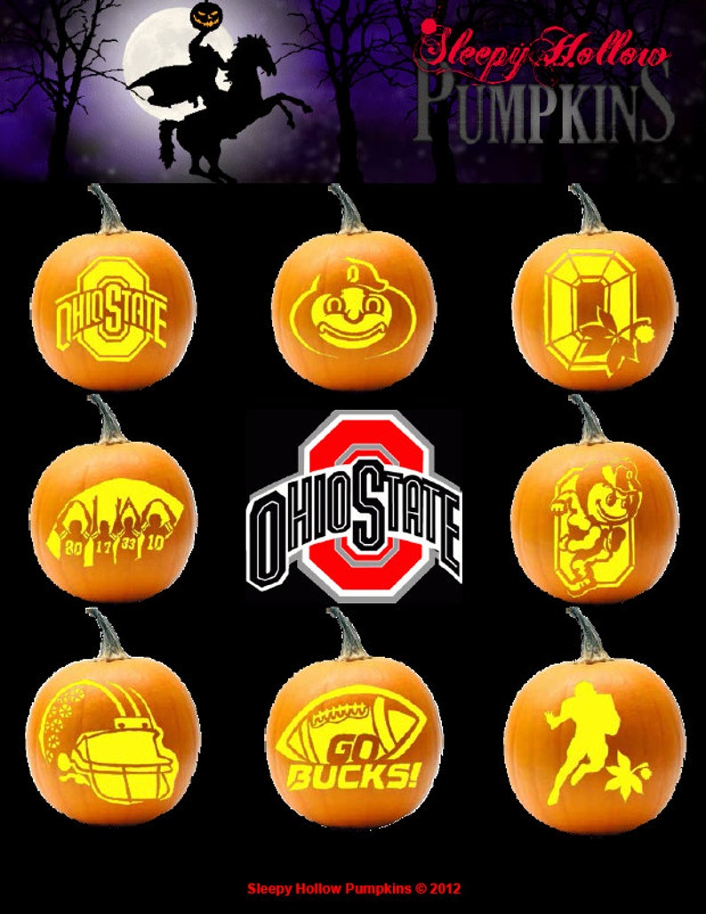 OSU Buckeyes Pumpkin Carving Patterns Printable PDF Etsy OSU Buckeyes Pumpkin Carving Patterns Printable PDF Etsy