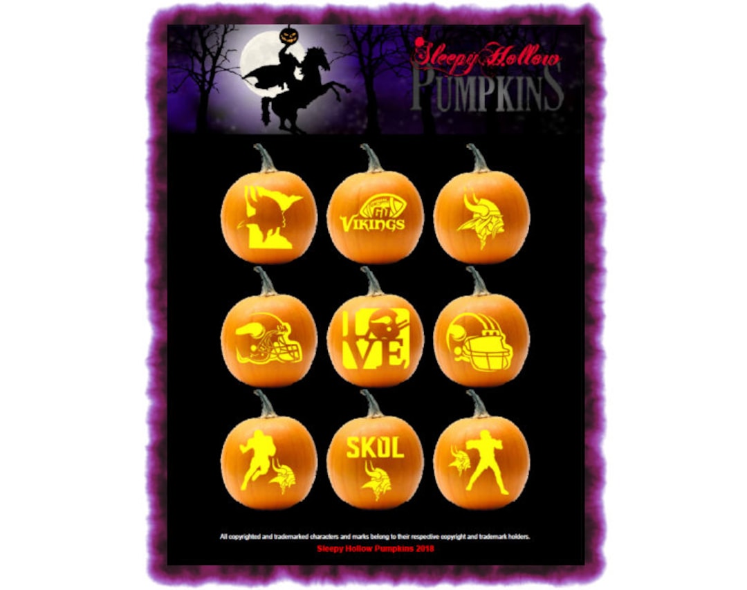 Vikings Pumpkin Carving Patterns Printable PDF