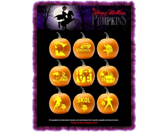 Vikings Pumpkin Carving Patterns - Printable PDF