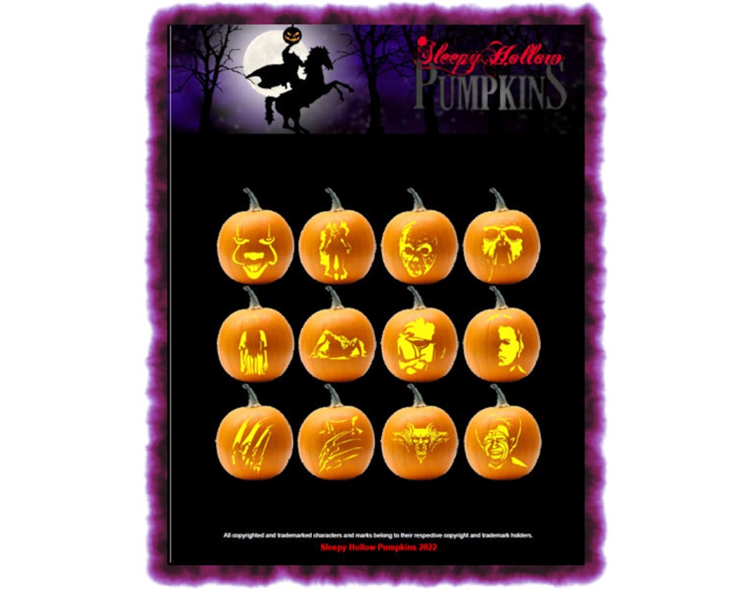 Hiding in the Dark Pumpkin Carving Patterns Printable PDF