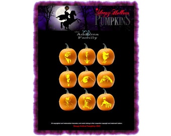 The Addams Family Pumpkin Carving Patterns - Printable PDF