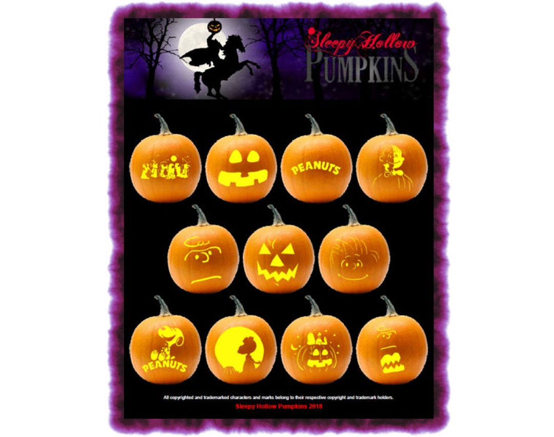 Peanuts Great Pumpkin Carving Patterns Printable PDF