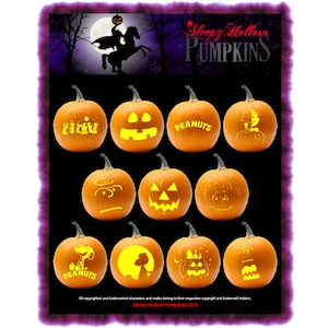 Peanuts Great Pumpkin Carving Patterns - Printable PDF