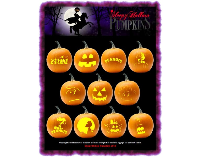 Peanuts Great Pumpkin Carving Patterns - Printable PDF - Etsy