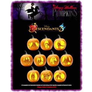 Descendants 3 Pumpkin Carving Patterns - Printable PDF - Etsy