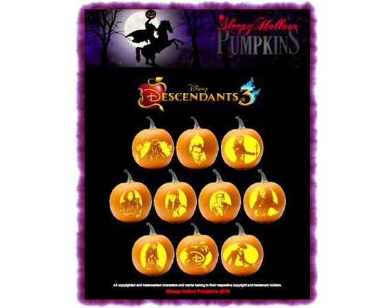 Descendants 3 Pumpkin Carving Patterns  Printable PDF