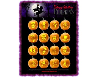 Modern Horrors Pumpkin Carving Patterns - Printable PDF