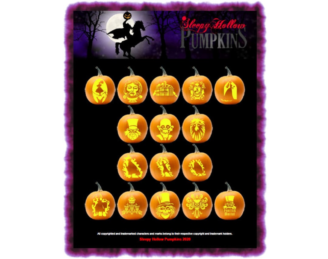 Haunted Mansion Pumpkin Carving Patterns - Printable PDF - Etsy