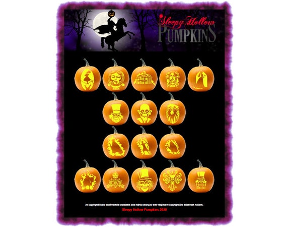 Haunted Mansion Pumpkin Carving Patterns Printable PDF