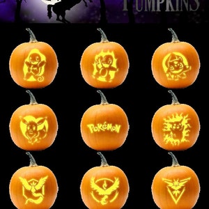 Pokemon Pumpkin Carving Patterns - Printable PDF - Etsy