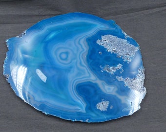 Large blue agate disc