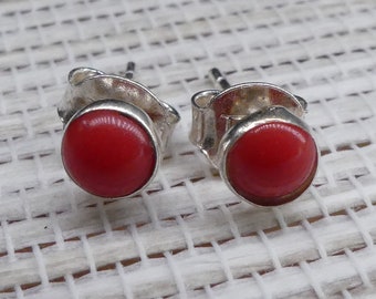 Coral 925 silver earrings