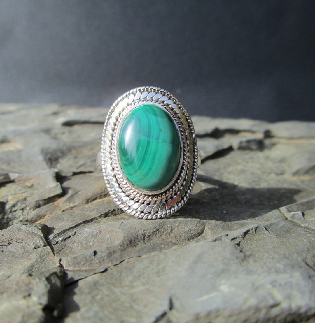Individueller Malachi Ring aus 925erSilber mit Malachit, Gr. 59 - Etsy.de