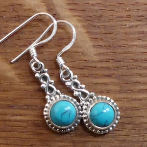 Turquoise 925 silver drop earrings