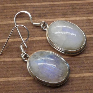 Moonstone 925 silver drop earrings