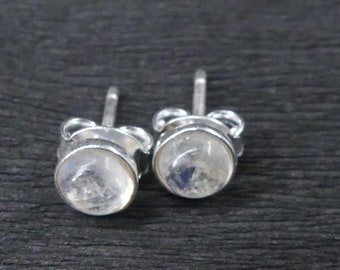 Moonstone 925 silver stud earrings