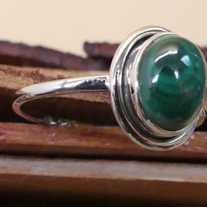 Malachite 925 silver ring