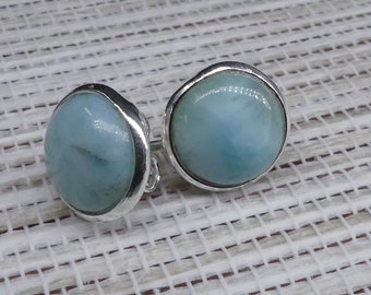 Bezaubernde Larimar 925 Silber Ohrstecker