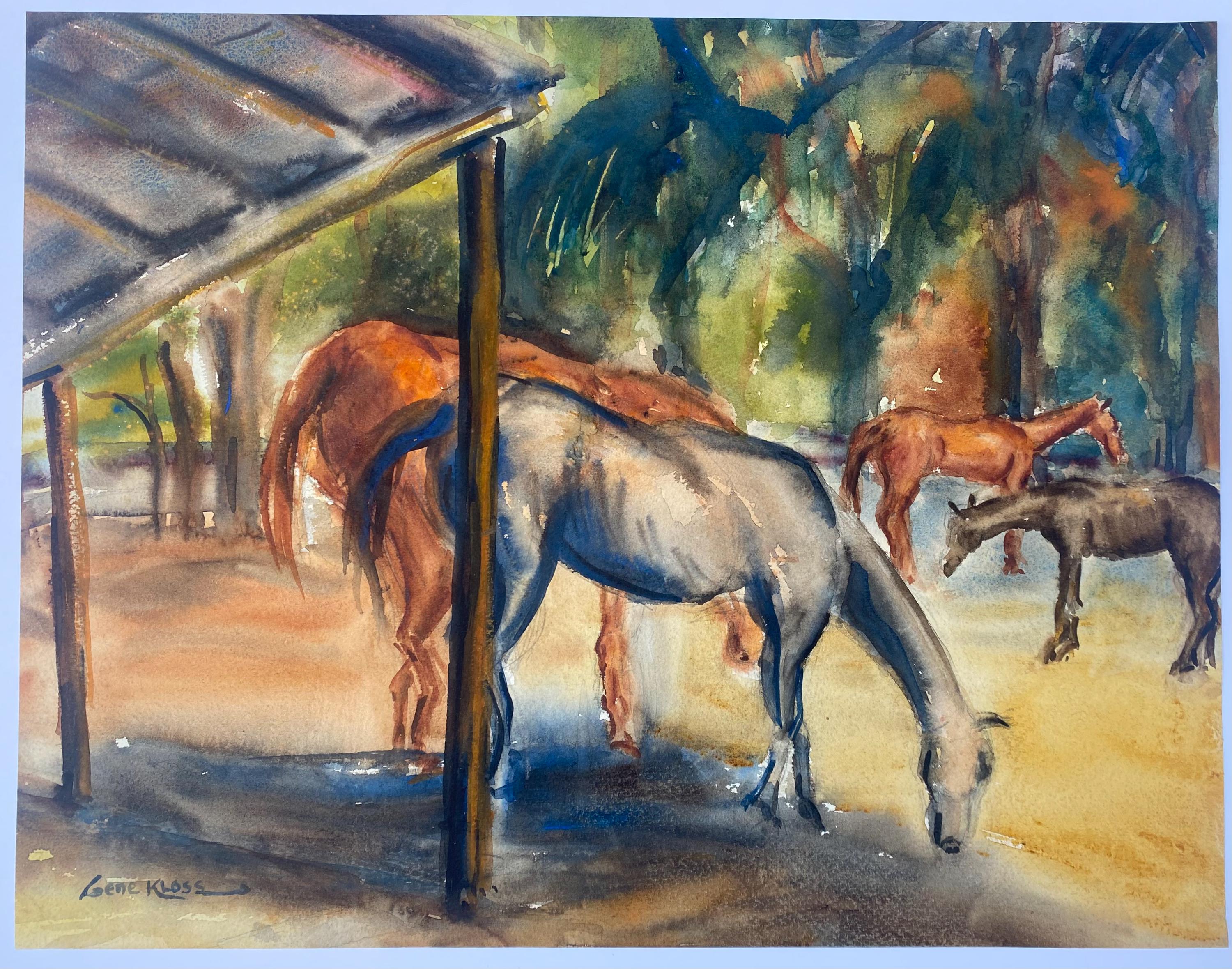 Gene Kloss (1903-1996) New Mexico horse Painting