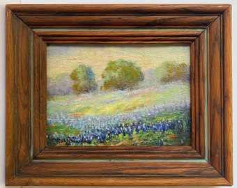 Robert William Wood (1889-1979) Texas Bluebonnets Oil Painting Landscape