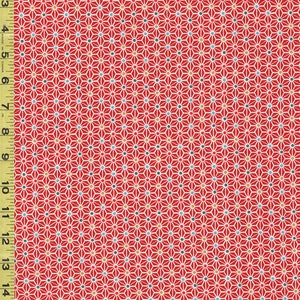 Cosmo Colorful Asanoha - Japanese Novelty - AP22910-2C - Red - By the Half Yard