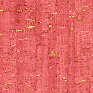 Uncorked 19-LIPSTICK - Cork Look with Metallic - 50107M-19 - LIPSTICK - By the Half Yard