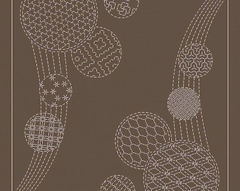 Wagara Windchimes - Sashiko Pre-printed Panel - HF1119-11D - Slate