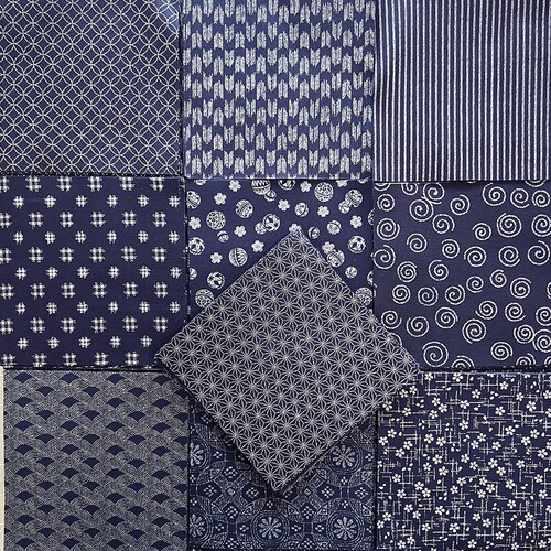 CHARM PACK 20 5 Japanese Traditional Indigo Fabric Etsy