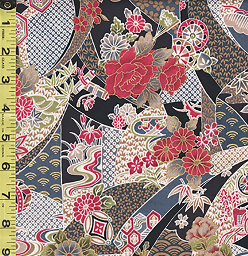 SALE - Compact Japanese Floral Collage With Japanese Motifs - TAK TM ...