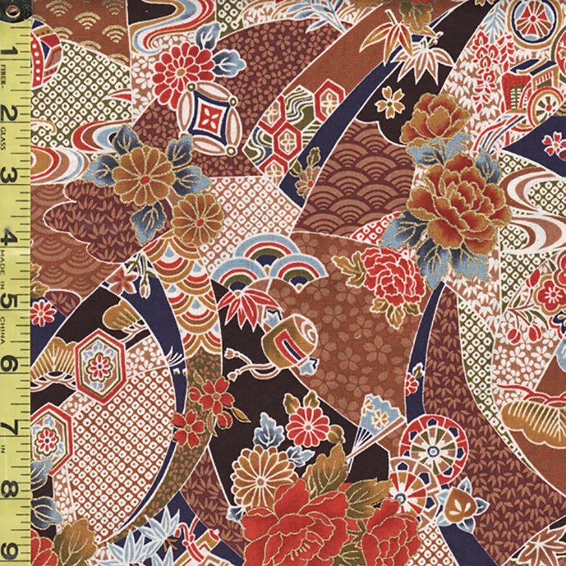 Japanese - Compact Japanese Floral Collage With Japanese Motifs - TAK ...