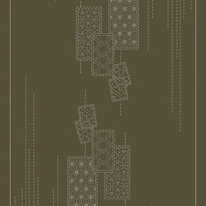 Shuffle - Sashiko Pre-printed Panel - Wagara Japanese Festival &quot;Shuffle&quot; - # HF1119-12D - SLATE (Dark Gray)