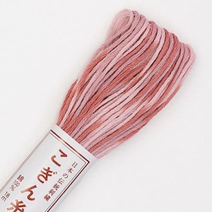 012 - Pink - Kogin Olympus Variegated Sashiko Thread - 18m skein - Thicker Look - Cotton Sashiko Embroidery Floss